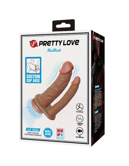 Pretty love - hulbert doble dildo realístico con vibración mulato