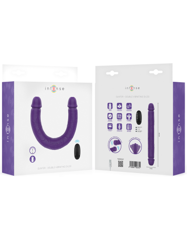 Intense - gunter dildo doble vibrador 40 cm morado control remoto