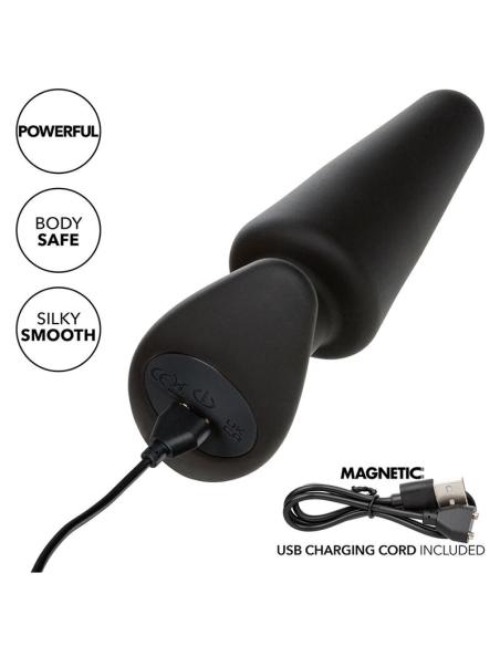 Calexotics - rock bottom plug anal cónico 10 vibraciones silicona negro