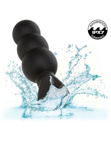 Calexotics - rock bottom plug anal con cuentas 10 vibraciones silicona negro