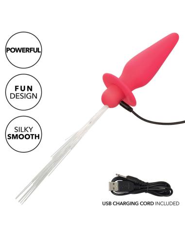 Calexotics - southern lights light up plug anal con luces 10 vibraciones silicona rosa