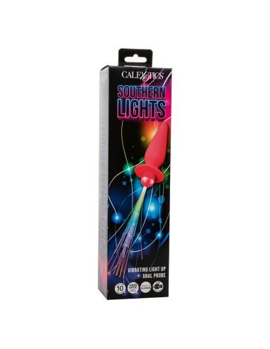 Calexotics - southern lights light up plug anal con luces 10 vibraciones silicona rosa