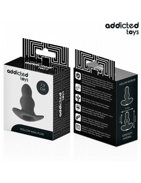 Addicted toys - plug anal hueco silicona talla s 7,3 cm