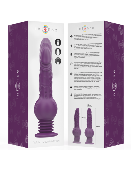 Intense - tatum vibrador multifunción con vibración up and down 24 cm morado