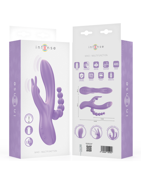 Intense - miko triple vibrador rabbit & estimulador & anal 7 vibraciones morado
