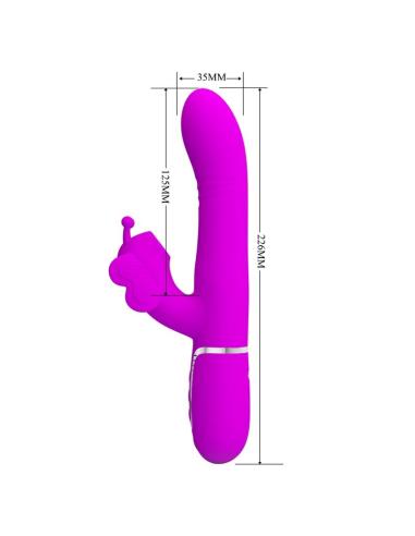 Pretty love - vibrador rabbit multifunción 4 en 1 mariposa fucsia