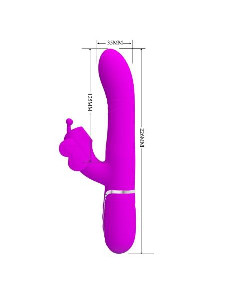 Pretty love - vibrador rabbit multifunción 4 en 1 mariposa fucsia