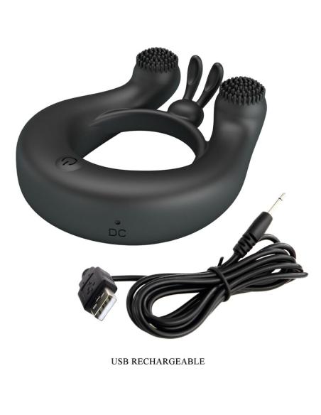 Pretty love - dahlia anillo vibrador + estimulador de clítois 12 vibraciones negro
