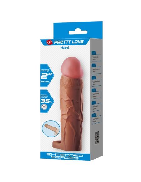 Pretty love - hani funda para pene con extensión de 5 cm mulato