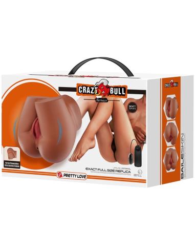 Crazy bull - bernace trasero vibrador con vagina y ano realístico natural control remoto