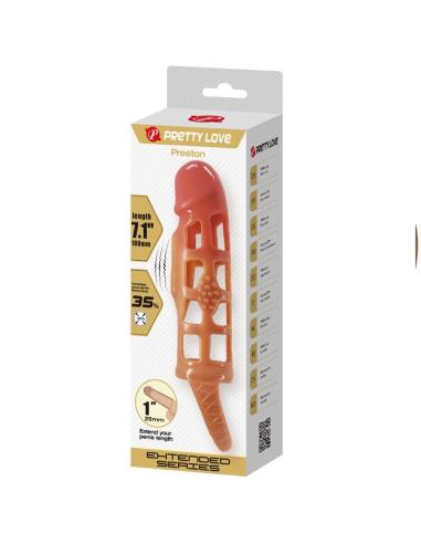Pretty love - preston funda para pene con vibración de 18 cm