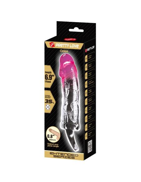 Pretty love - odes funda realística alargadora de 2 cm para pene rosa