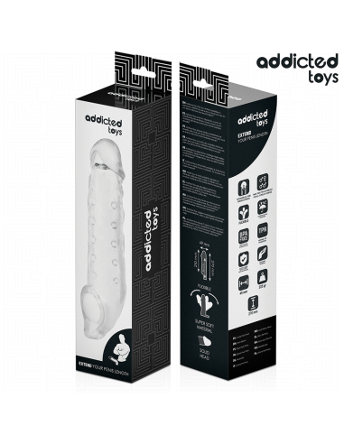 Addicted toys - funda para el pene transparente talla s 23 cm