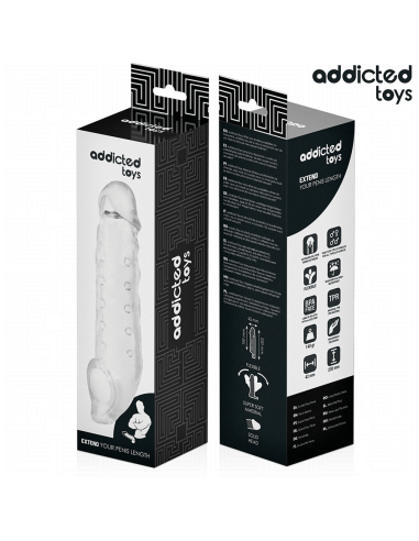 Addicted toys - fundas para el pene transparente talla m 27 cm