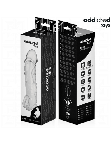 Addicted toys - extensor para el pene transparente 27 cm