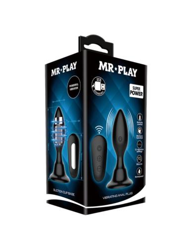 Mr play - plug anal con vibración negro control remoto