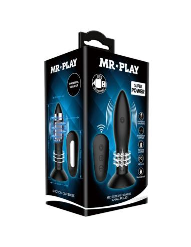 Mr play - plug con bolas rotadoras negro control remoto