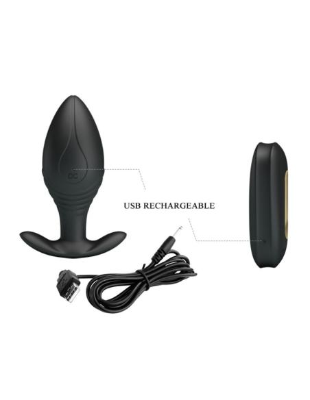 Pretty love - regina plug anal vibrador recargable negro