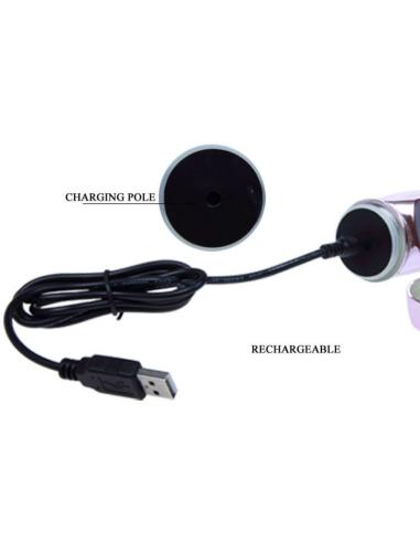 Baile - vibrador recargable con rotacion y estimulador throbbing butterf