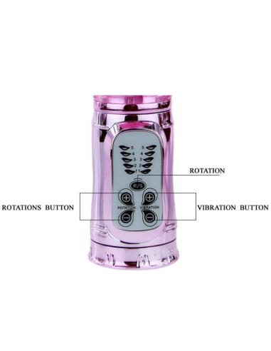 Baile - vibrador recargable con rotacion y estimulador throbbing butterf
