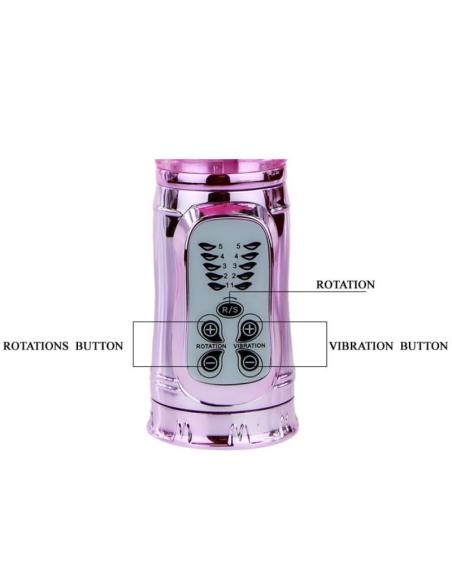 Baile - vibrador recargable con rotacion y estimulador throbbing butterf