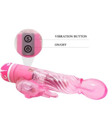 Baile - vibrador multivelocidad con estimulador rosa