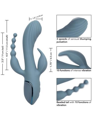 Calexotics - vibrador triple éxtasis gris