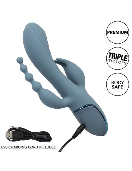 Calexotics - vibrador triple éxtasis gris