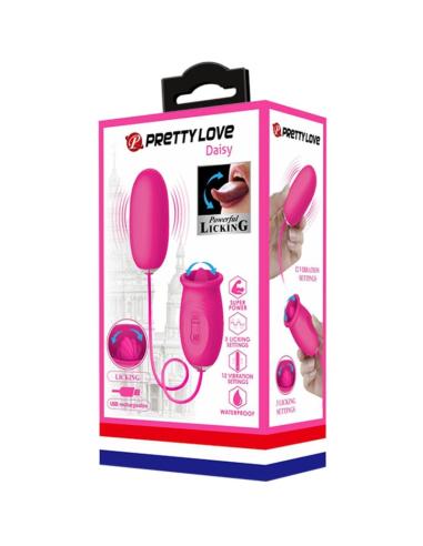 Pretty love - daisy huevo vibrador + lengua estimuladora de clítoris rosa
