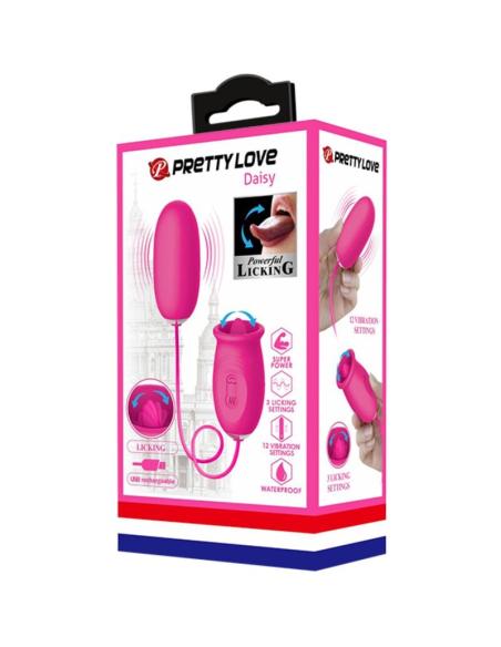 Pretty love - daisy huevo vibrador + lengua estimuladora de clítoris rosa