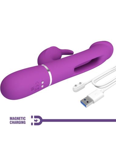 Pretty love - kampas vibrador rabbit multifunción 3 en 1 morado