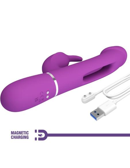 Pretty love - kampas vibrador rabbit multifunción 3 en 1 morado