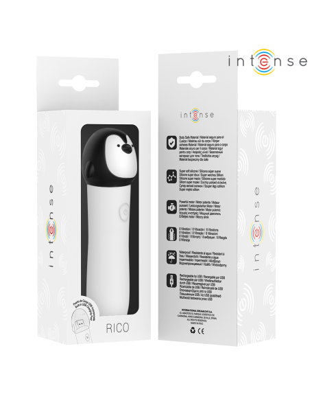 Intense - rico bala vibradora pingüino recargable usb 10 x 2.2 cm