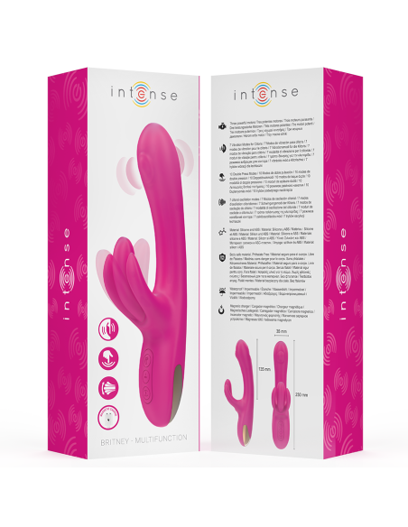 Intense - britney vibrador multifunción rabbit 23 cm rosa