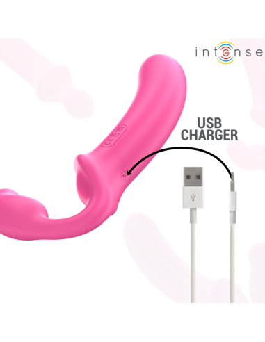Intense - amy vibrador doble 20 cm rosa control remoto