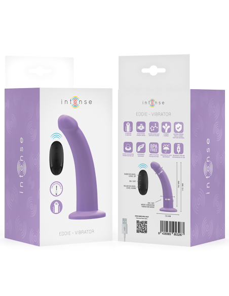 Intense - eddie vibrador 17,5 cm 10 vibraciones morado control remoto