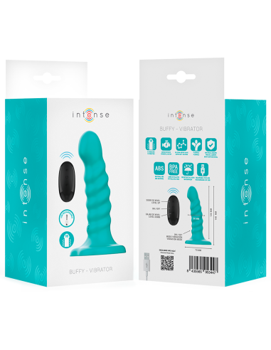 Intense - buffy vibrador talla s diseño en espiral 10 vibraciones azul control remoto
