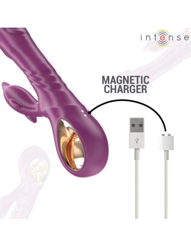 Intense - halle vibrador multifunción con lengua estimuladora en forma de delfín morado