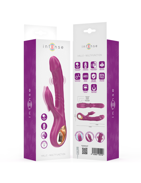 Intense - halle vibrador multifunción con lengua estimuladora en forma de delfín morado