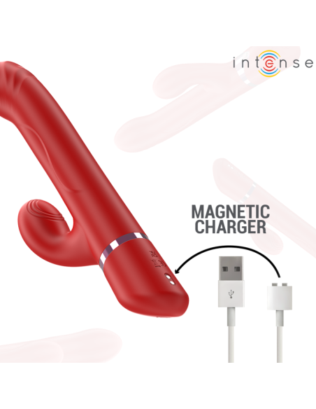 Intense - lele vibrador multifunción rotatorio & oscilación & estimulación rojo