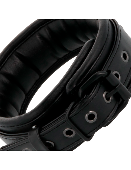 Darkness - esposas y collar de cuero negro