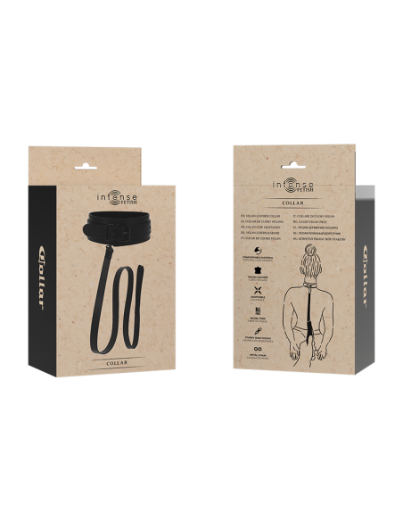 Intense - fetish collar de cuero vegano
