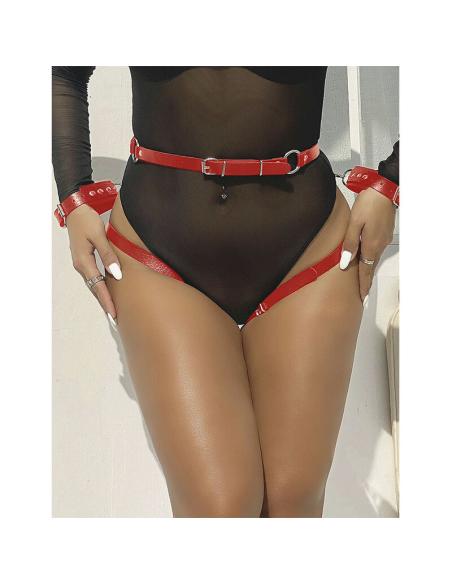 Subblime - 953706 esposas con cinturón bondage rojo talla única