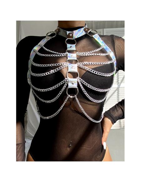 Subblime - 953737 arnés de pecho con anillos y cadenas plata talla única