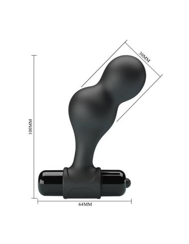 Mr play - plug anal vibrador de silicona negro