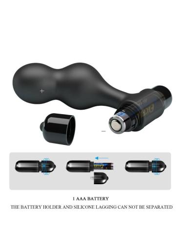 Mr play - plug anal vibrador de silicona negro