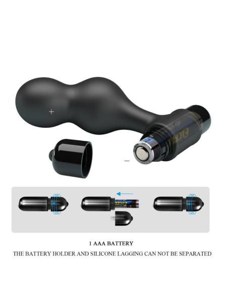 Mr play - plug anal vibrador de silicona negro