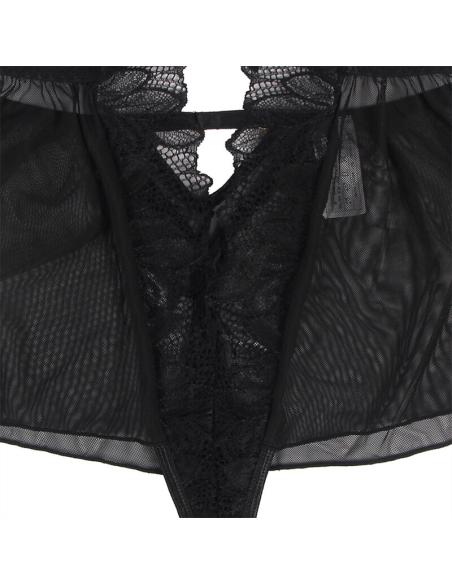 Subblime - teddy cuello halter espalda descubierta encaje negro s/m