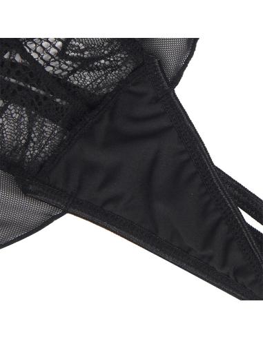 Subblime - teddy cuello halter espalda descubierta encaje negro s/m