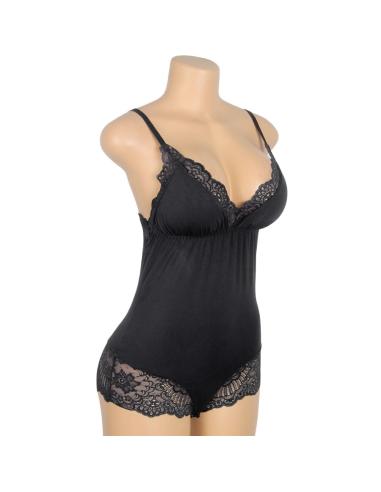 Subblime - teddy detalle encaje floral negro s/m